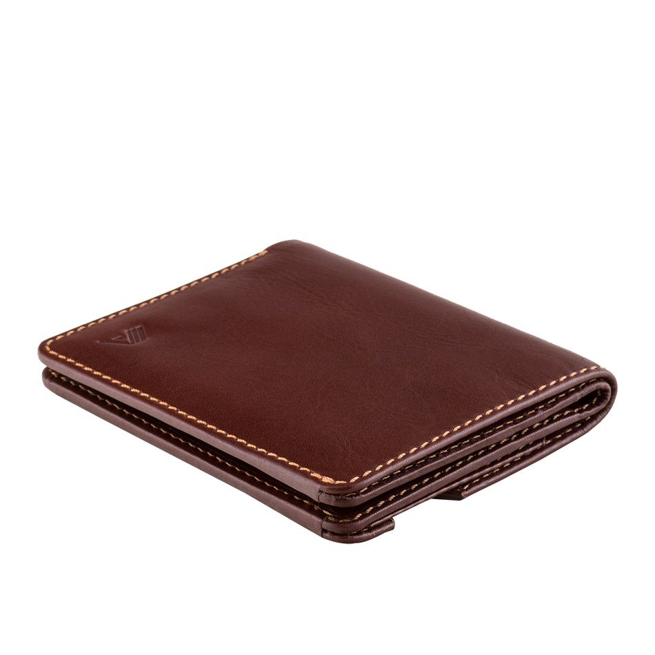 A-SLIM Leather Wallet Chikara - Mahogany Brown
